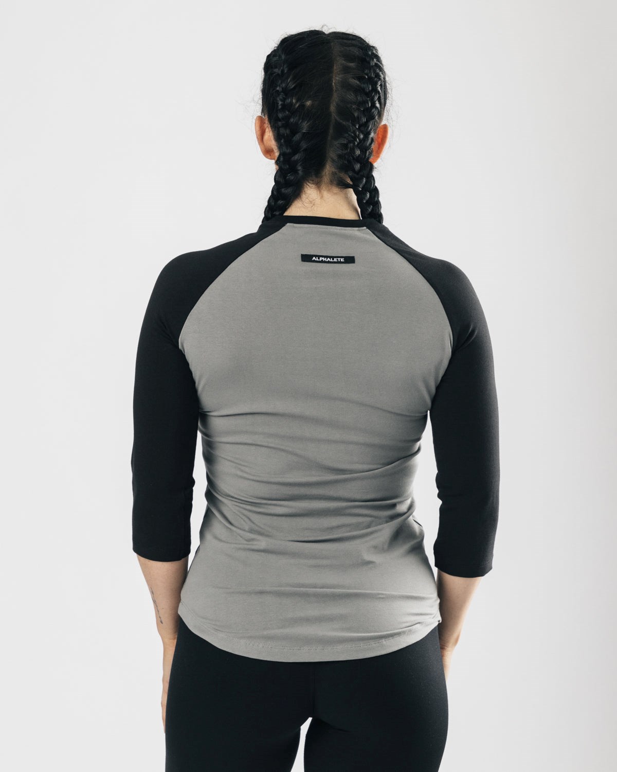 Alphalete Fitted Performance 3/4 Sleeve Grise Noir Femme | ZOI-22354028