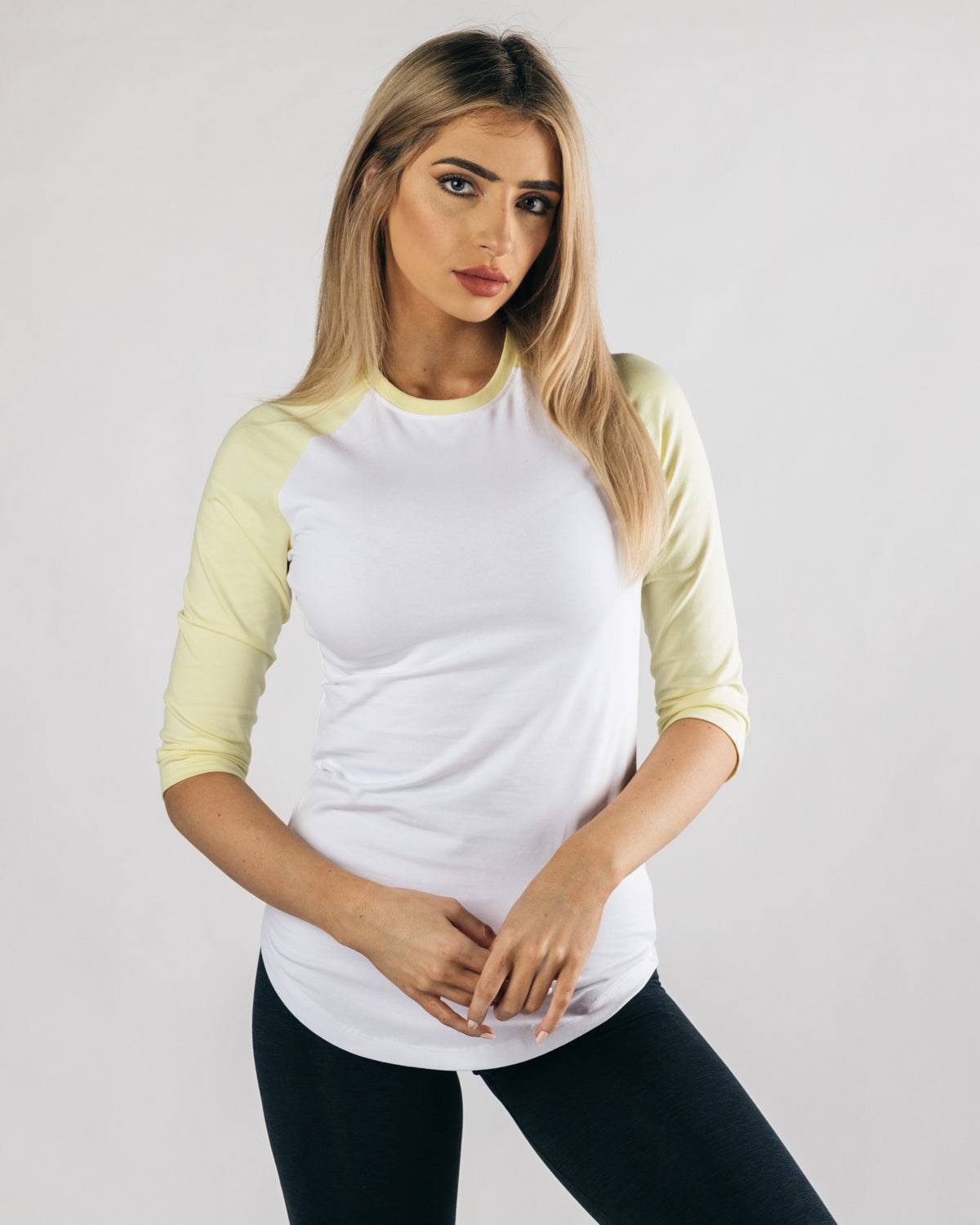 Alphalete Fitted Performance 3/4 Sleeve Blanche Femme | AQG-66743968