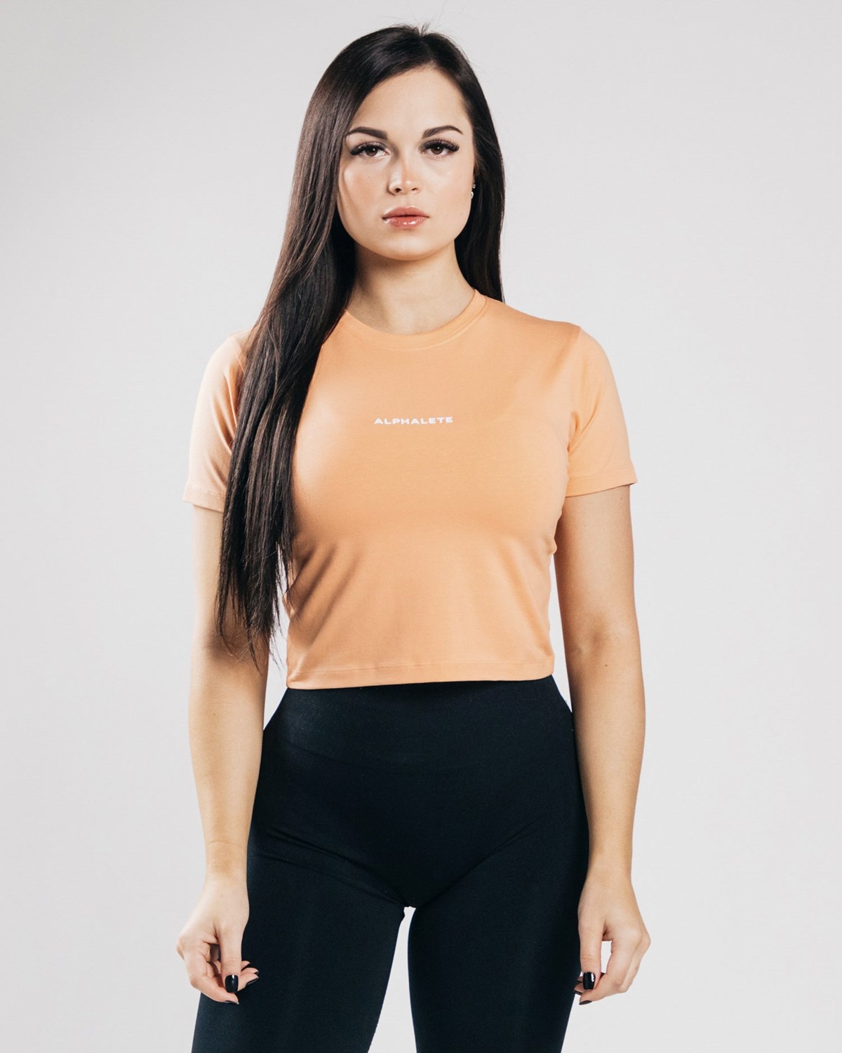 Alphalete Fitted Performance Crop Orange Femme | XDV-91224939