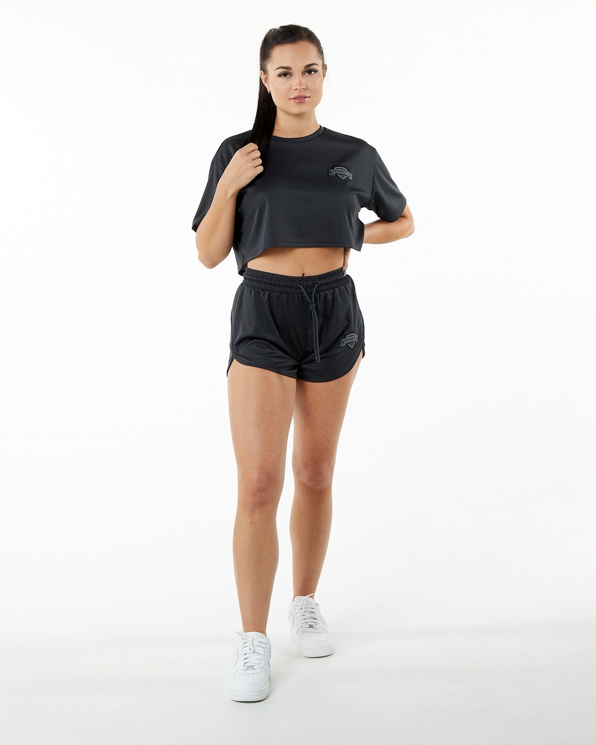 Alphalete Jersey Knit Corta Noir Femme | WVF-28214911