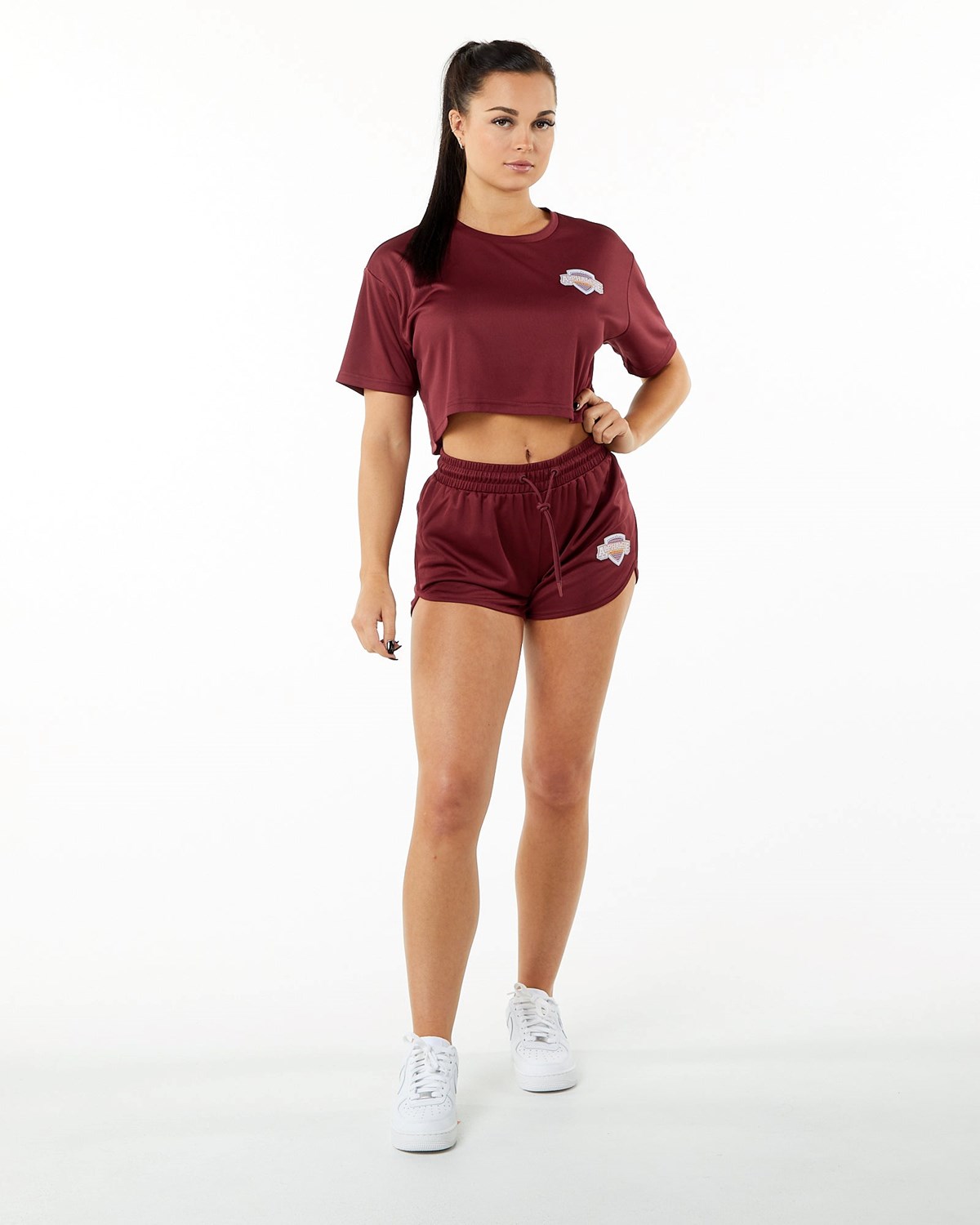 Alphalete Jersey Knit Corta Crimson Femme | CIG-64527613