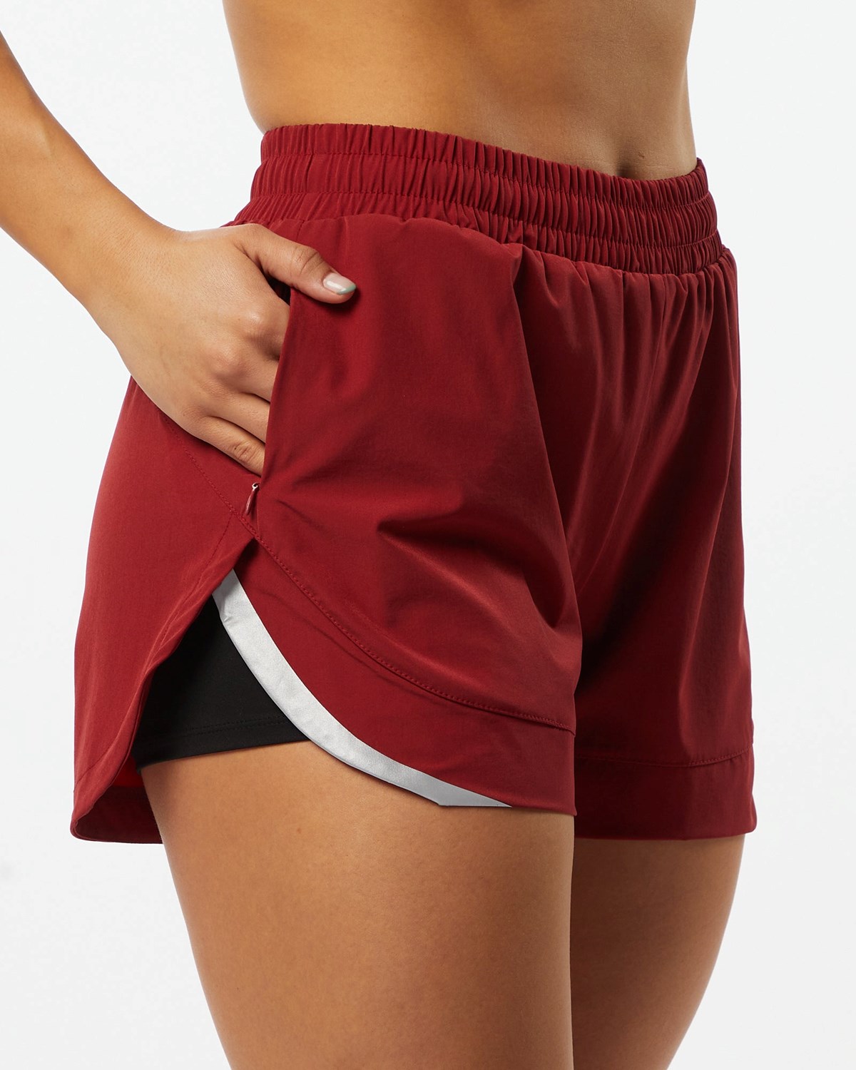 Alphalete Doublée Woven 4-Way Stretch Corta Rouge Femme | LQL-92864803