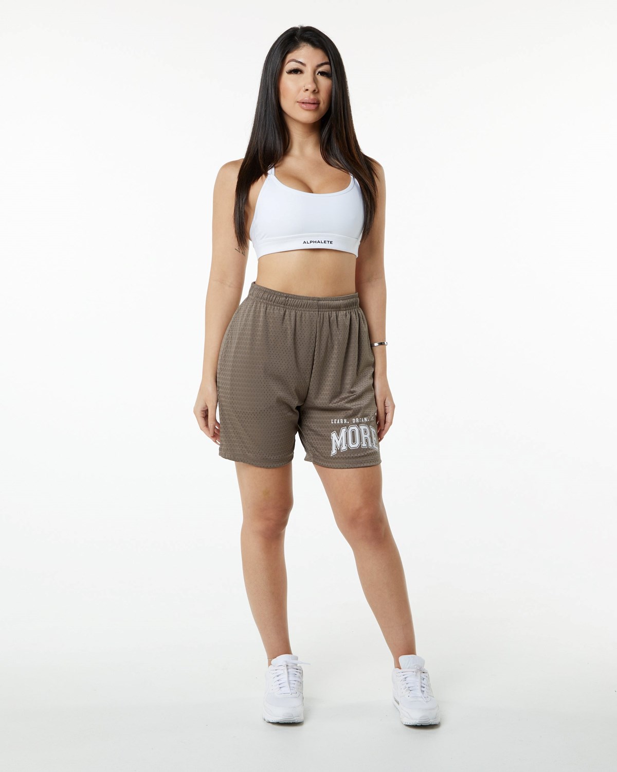 Alphalete Luxury Doublée 4-Way Stretch Mesh Corta Mocha Femme | HVJ-98175037