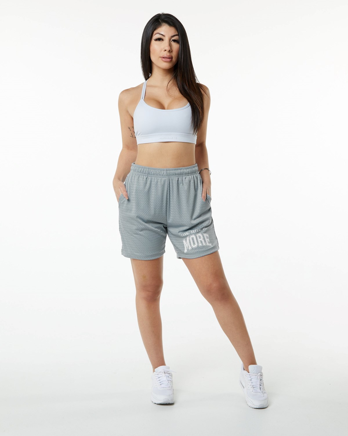 Alphalete Luxury Doublée 4-Way Stretch Mesh Corta Bleu Femme | MAE-95531138