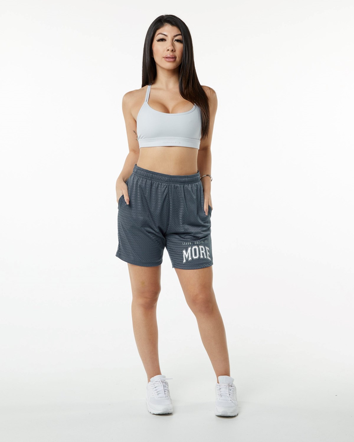 Alphalete Luxury Doublée 4-Way Stretch Mesh Corta Bleu Femme | DCF-54132561