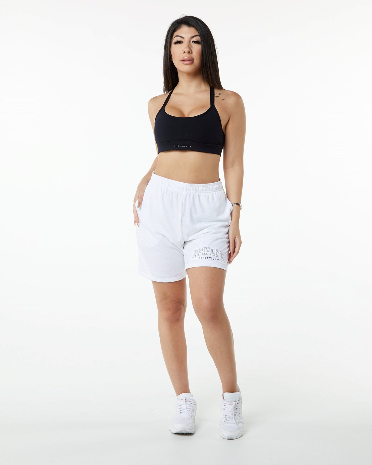 Alphalete Luxury Doublée 4-Way Stretch Mesh Corta Blanche Femme | ZTM-24049217