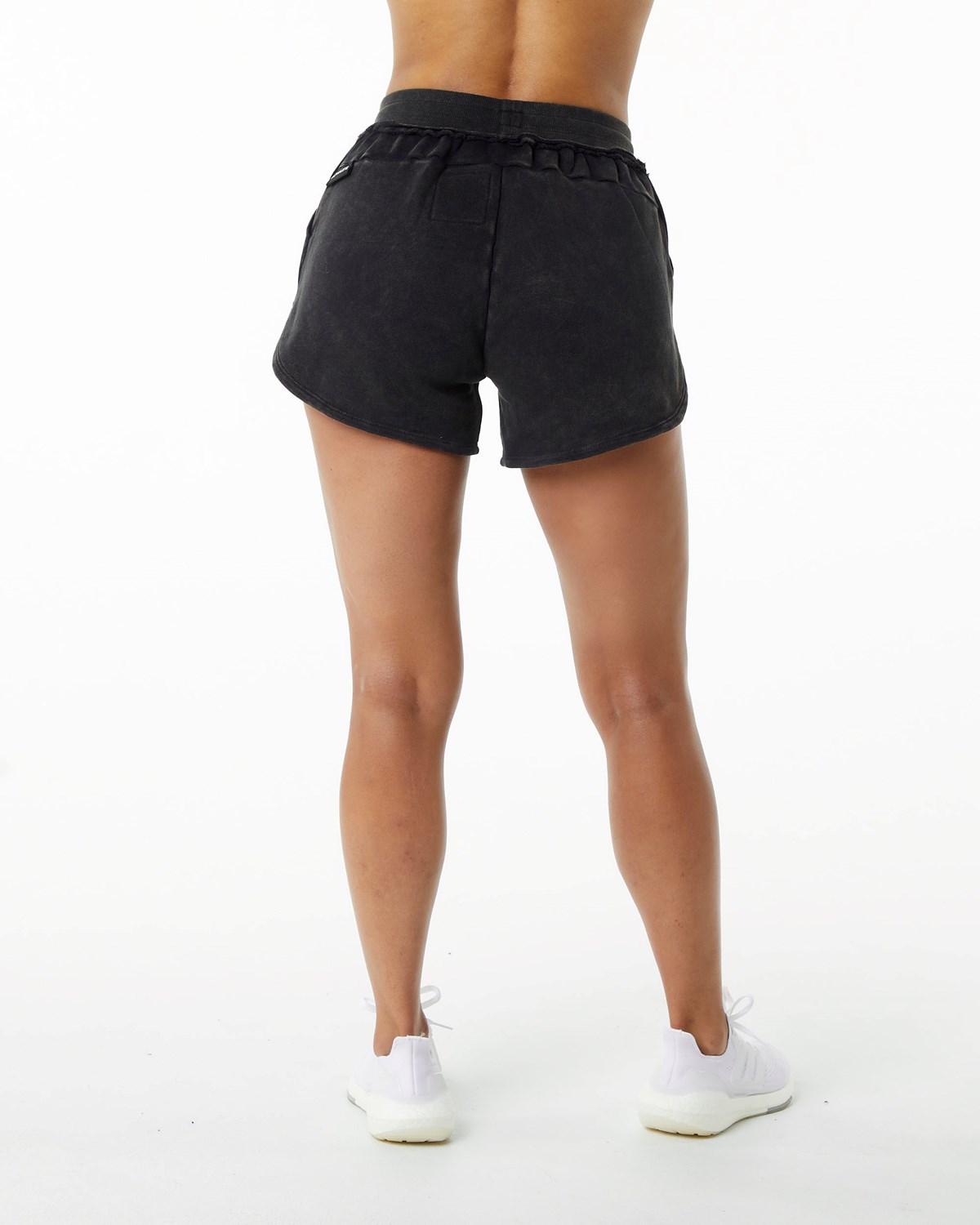 Alphalete Heavyweight Washed Terry Corta Onyx Femme | UFL-81698056