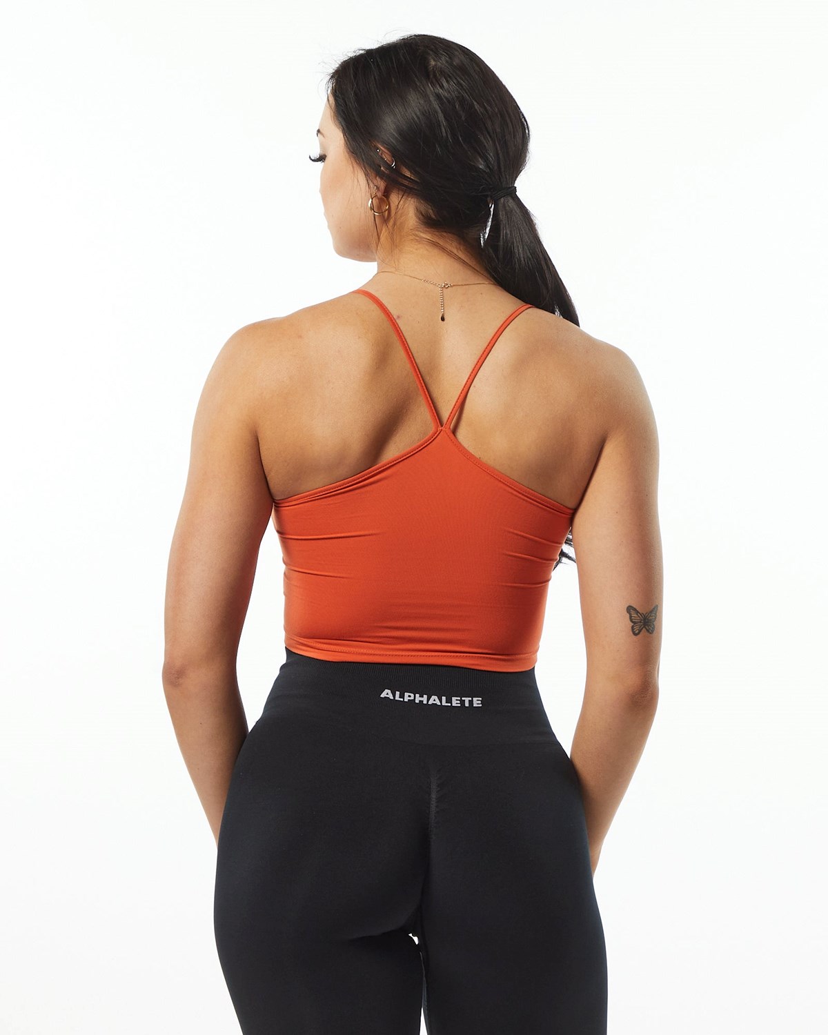 Alphalete Camisole Y-Back Crop Tank Orange Femme | YUY-38462297