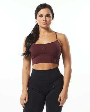 Alphalete Camisole Y-Back Crop Tank Wine Femme | COL-57052031