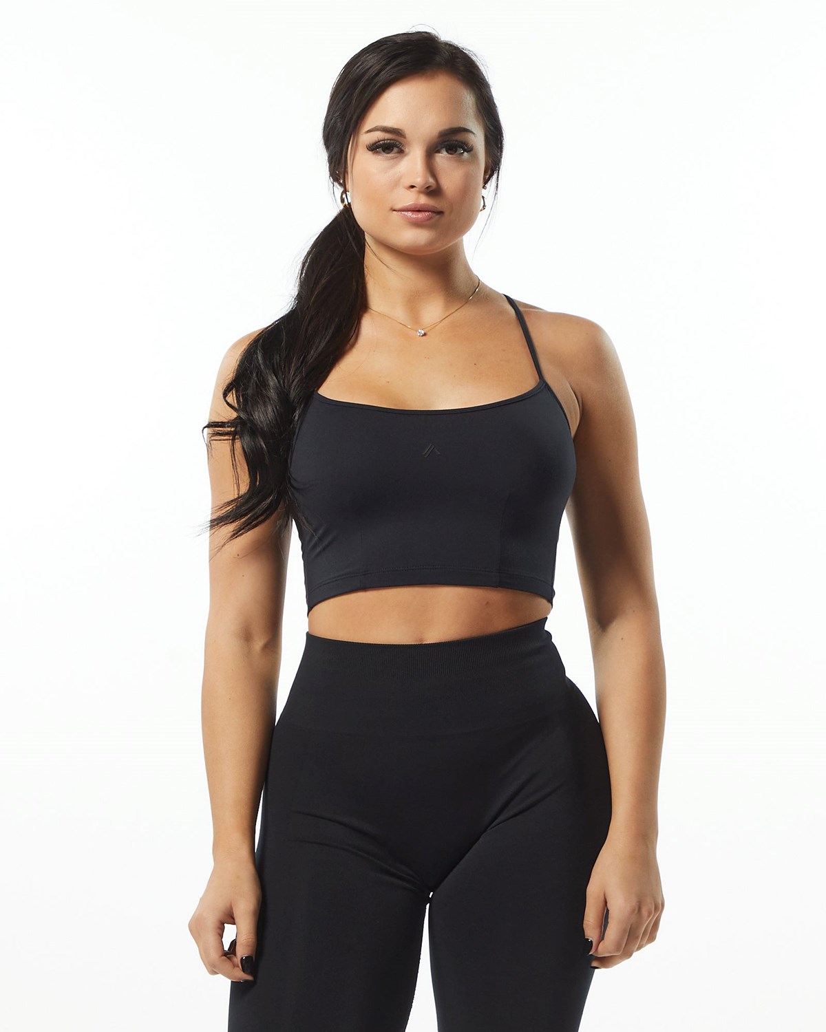 Alphalete Camisole Y-Back Crop Tank Noir Femme | OKD-78529512