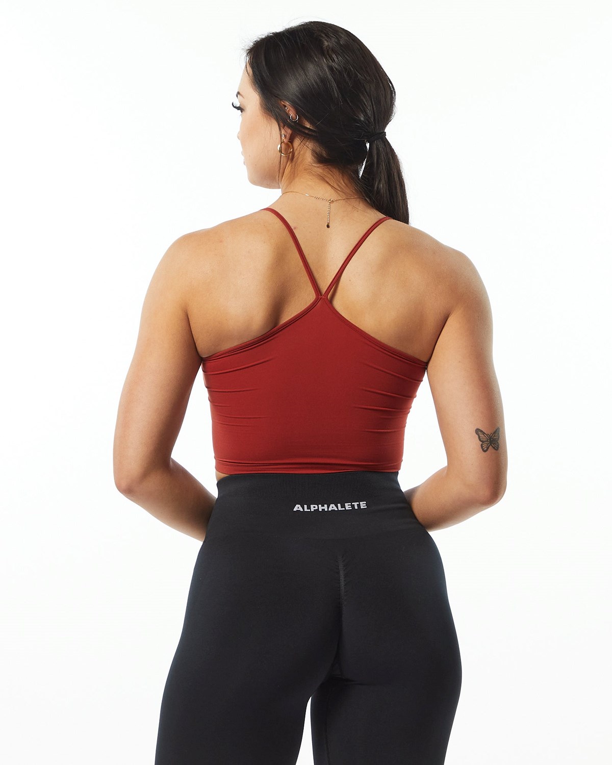 Alphalete Camisole Y-Back Crop Tank Cherry Femme | KEO-79485832