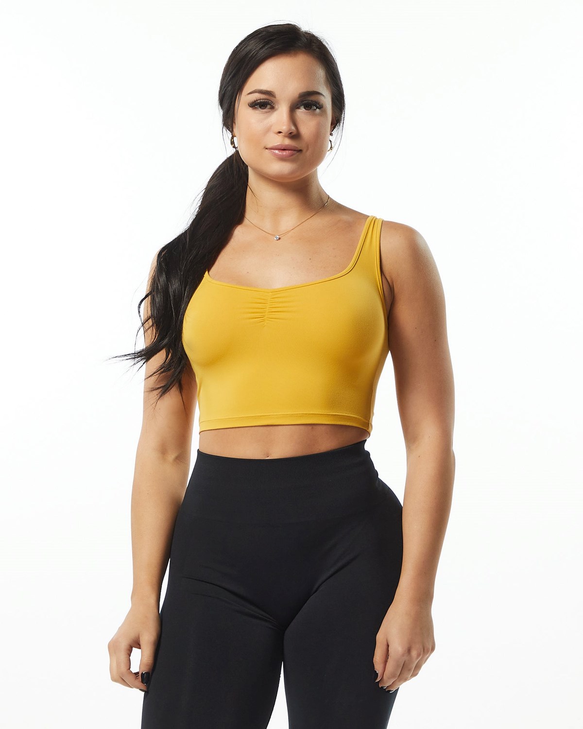 Alphalete Fitted Square Neck Tank Sunflower Femme | RDW-20803598