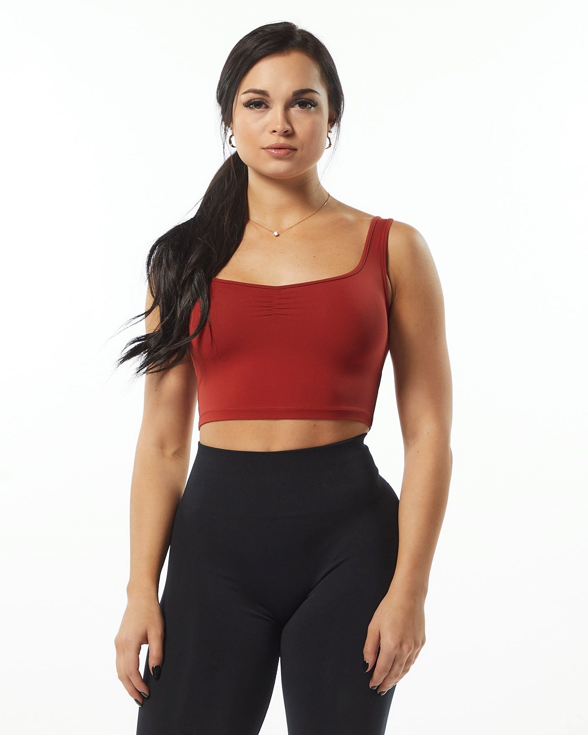 Alphalete Fitted Square Neck Tank Cherry Femme | NTO-26644526