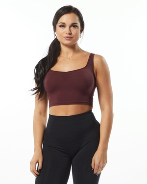 Alphalete Fitted Square Neck Tank Wine Femme | VBP-60646065