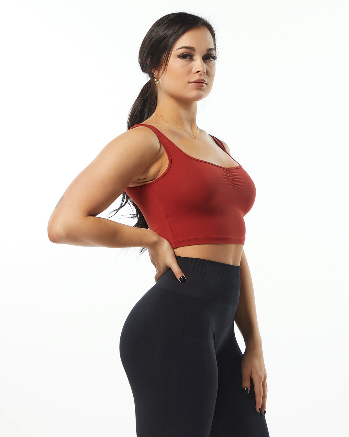 Alphalete Fitted Square Neck Tank Cherry Femme | NTO-26644526