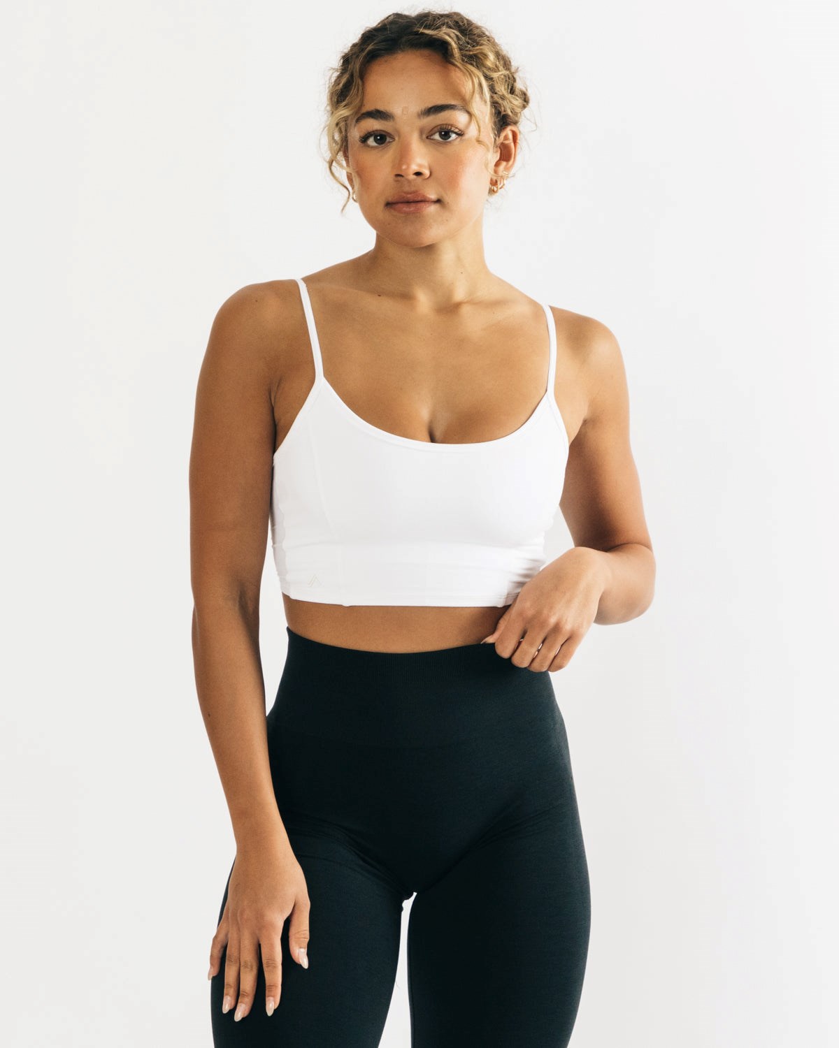 Alphalete Fitted Cropped Tank Blanche Femme | YXB-51910767