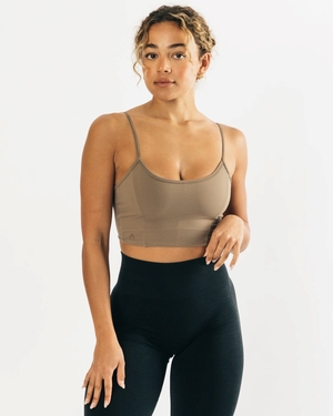 Alphalete Fitted Cropped Tank Vert Olive Femme | CYB-50580064