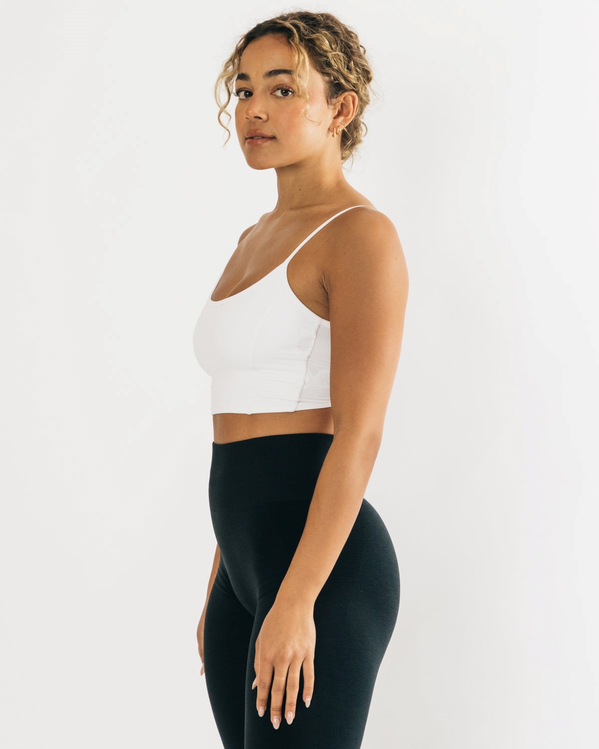 Alphalete Fitted Cropped Tank Blanche Femme | YXB-51910767