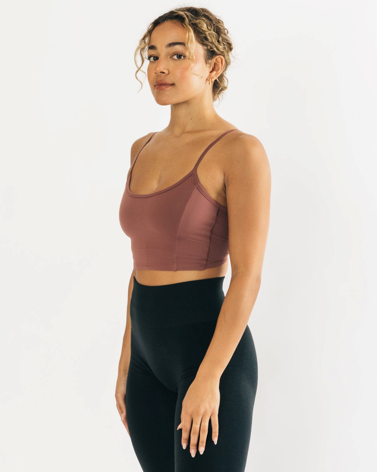 Alphalete Fitted Cropped Tank Mauve Femme | IIG-62790656