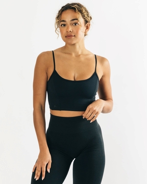 Alphalete Fitted Cropped Tank Noir Femme | MXH-41809944