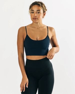 Alphalete Fitted Cropped Tank Teal Femme | PRU-20283218