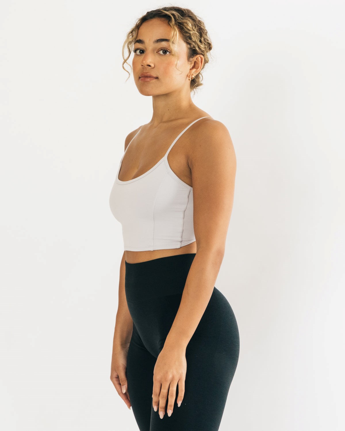 Alphalete Fitted Cropped Tank Argent Femme | WZD-72888448