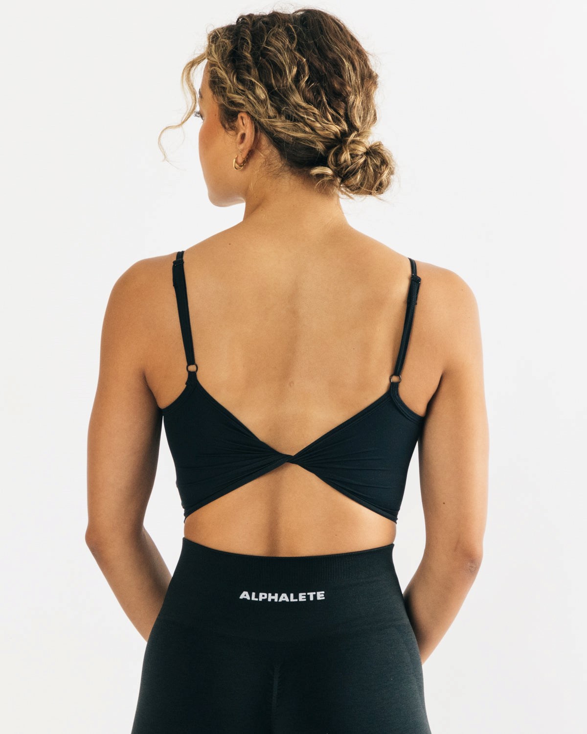 Alphalete Fitted Cropped Tank Noir Femme | MXH-41809944