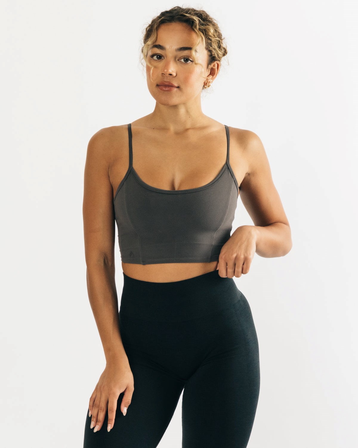 Alphalete Fitted Cropped Tank Grise Femme | QTZ-16806559