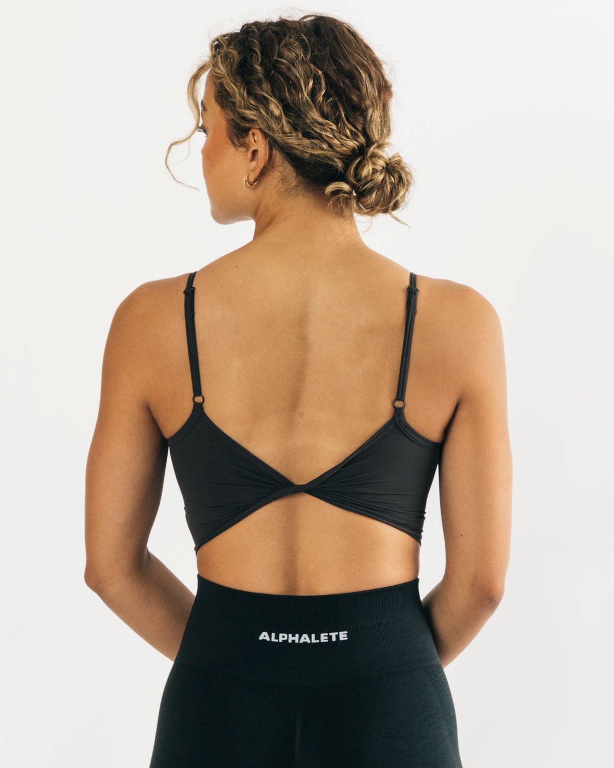 Alphalete Fitted Cropped Tank Charcoal Femme | HBM-19629078