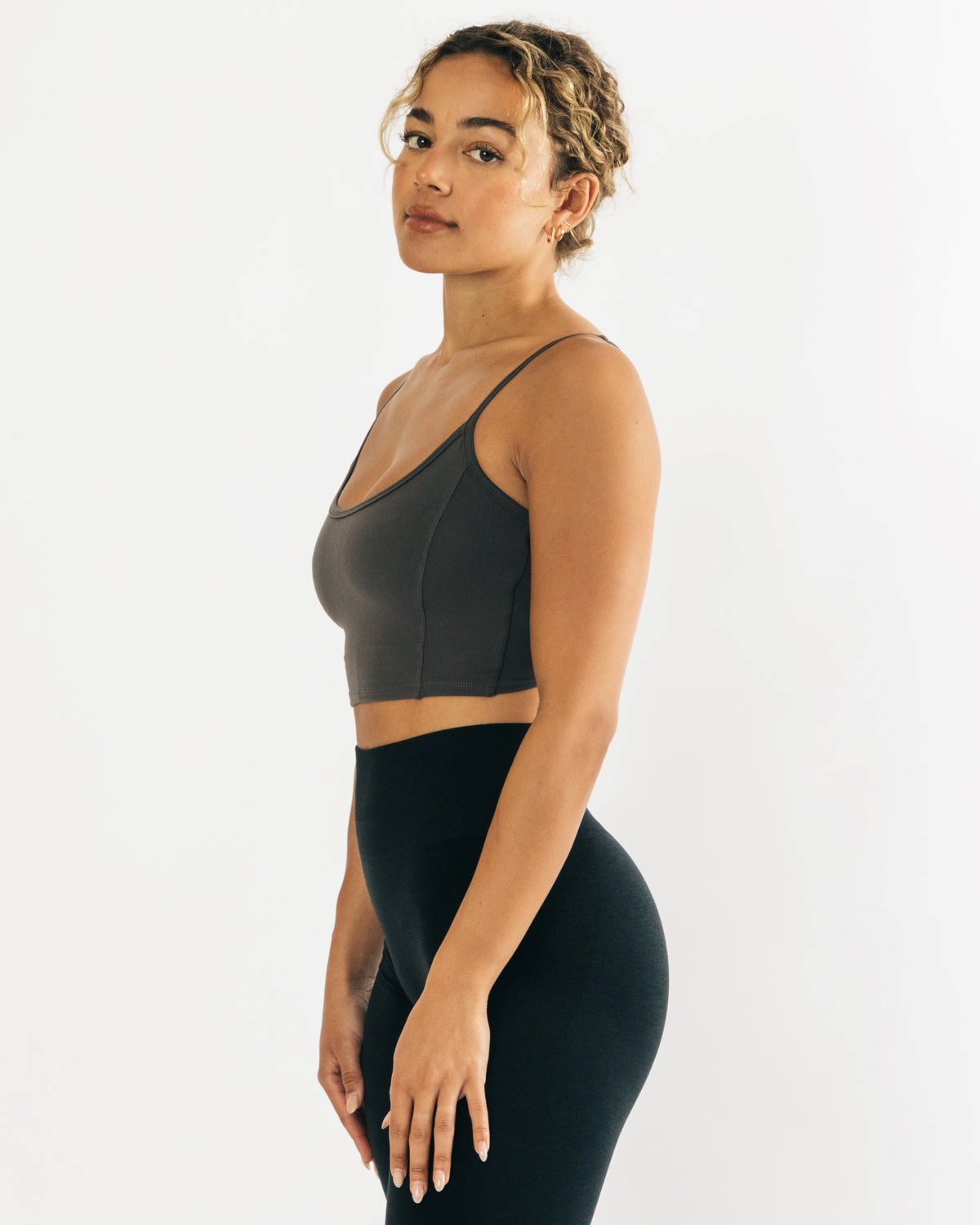 Alphalete Fitted Cropped Tank Grise Femme | QTZ-16806559