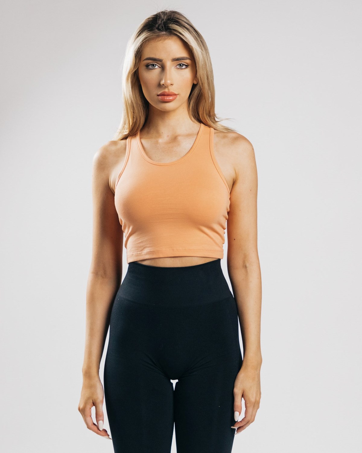 Alphalete Fitted Performance Crop Tank Orange Femme | PPI-76561492