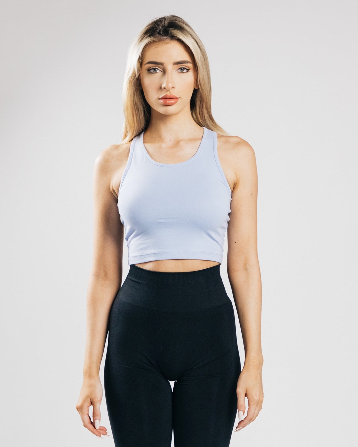 Alphalete Fitted Performance Crop Tank Bleu Femme | IVR-83360061