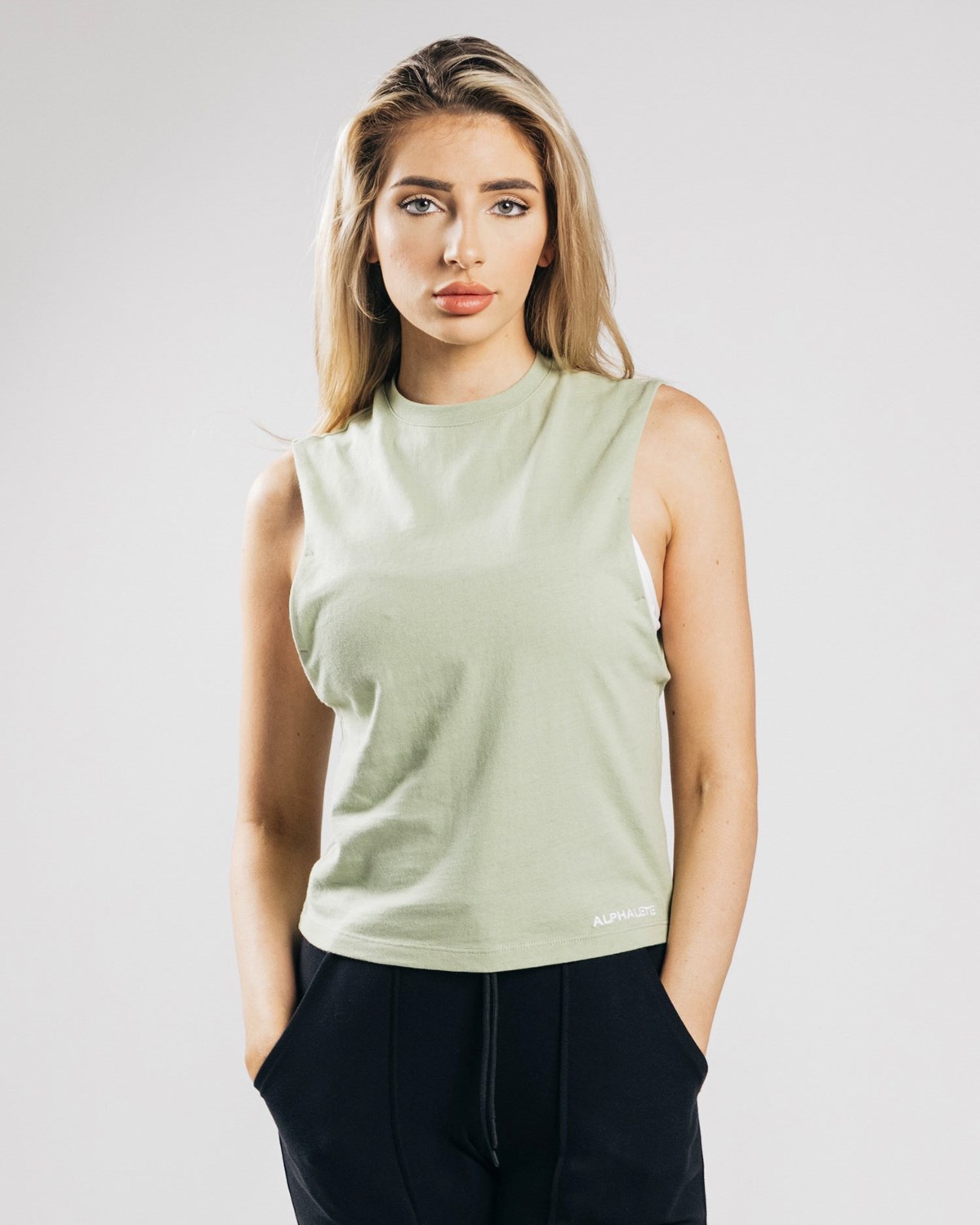 Alphalete Heavy Coton Cutoff Matcha Femme | HAJ-87591426