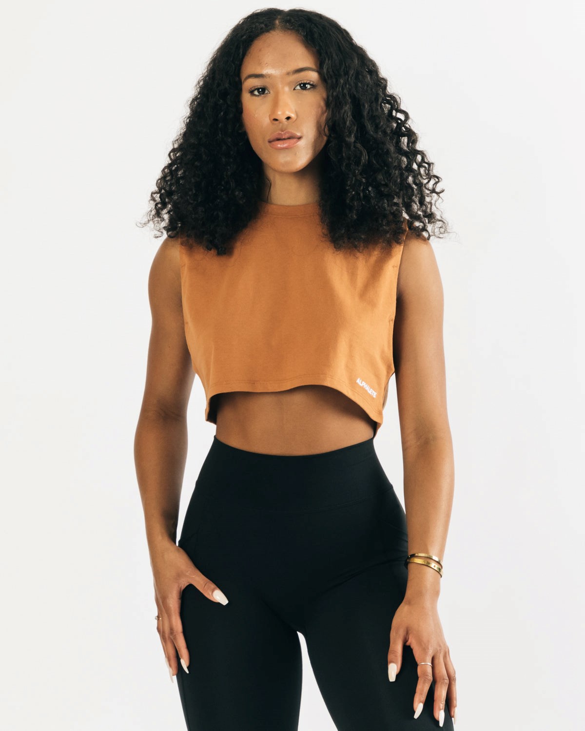 Alphalete Heavy Coton Cropped Cutoff Clay Femme | WCI-84395429