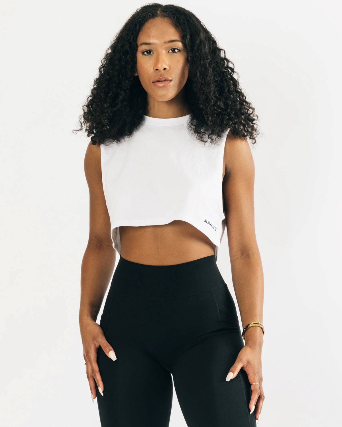 Alphalete Heavy Coton Cropped Cutoff Blanche Femme | PKE-36333944