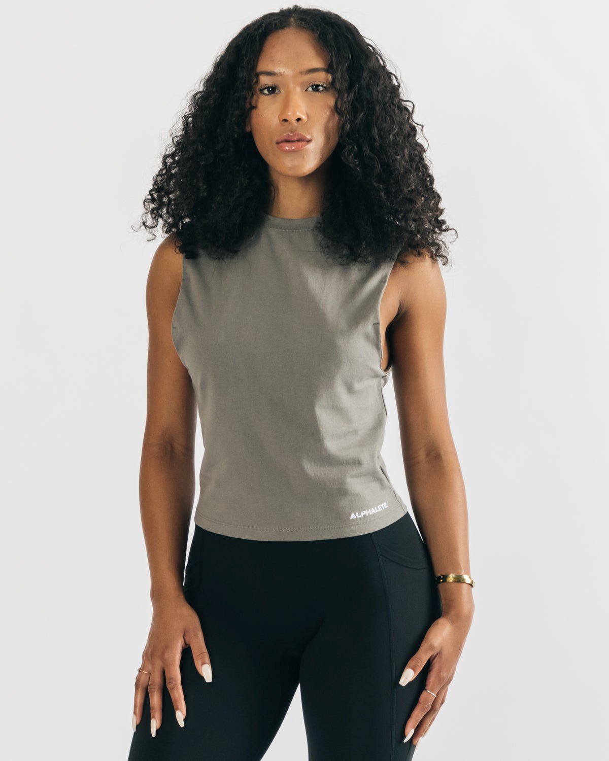 Alphalete Heavy Coton Cutoff Concrete Femme | MDH-78140121