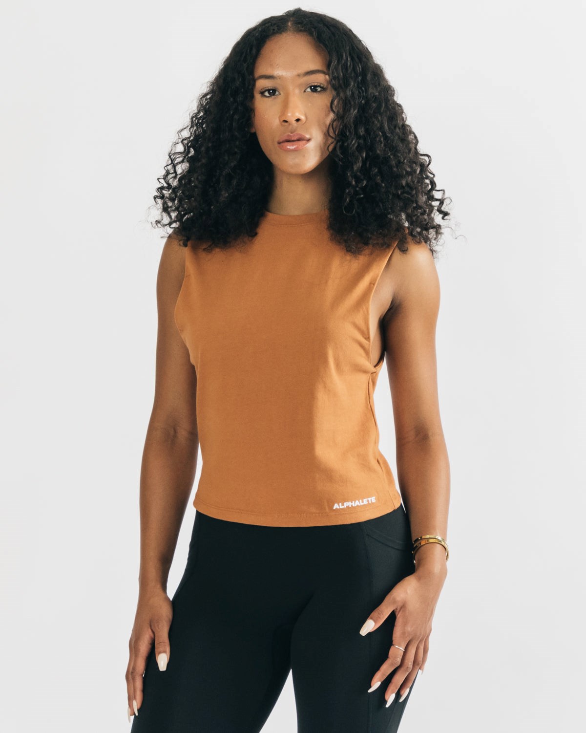 Alphalete Heavy Coton Cutoff Clay Femme | YNX-77929993