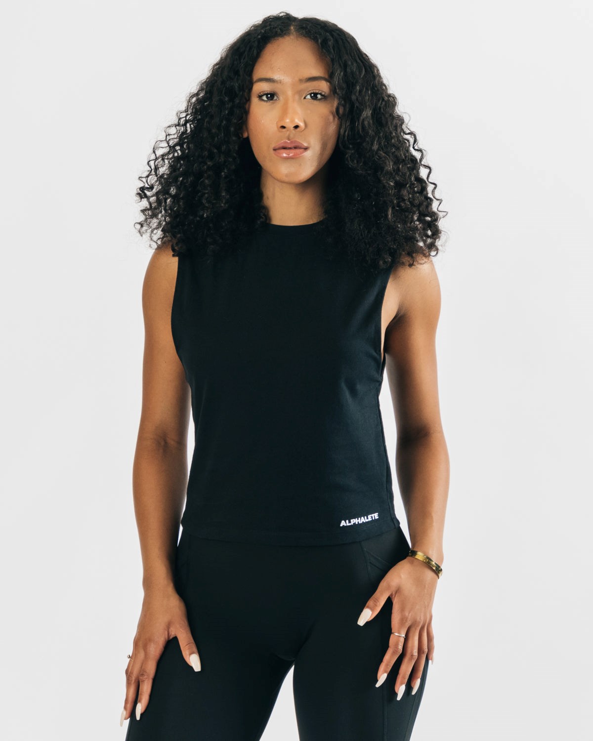 Alphalete Heavy Coton Cutoff Noir Femme | LWS-48662455