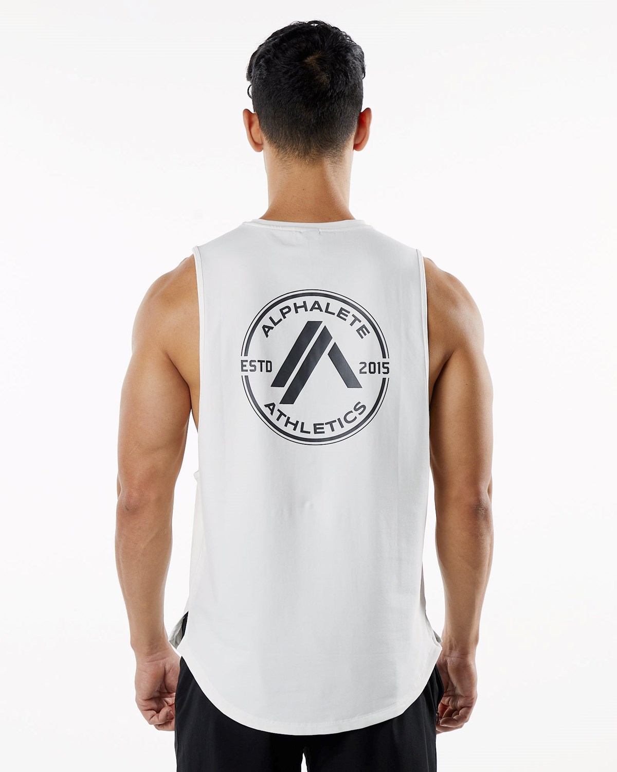 Alphalete Fitted Performance Tank Blanche Homme | HOP-45073329