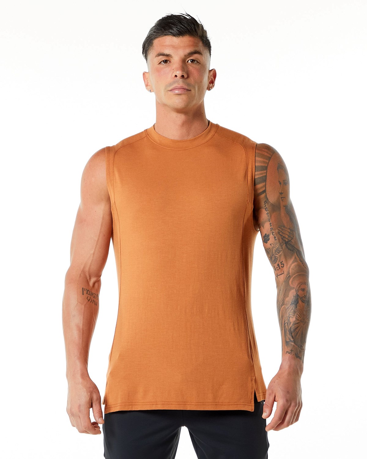 Alphalete High-Neck Premium Tank Camel Homme | RRI-68428237