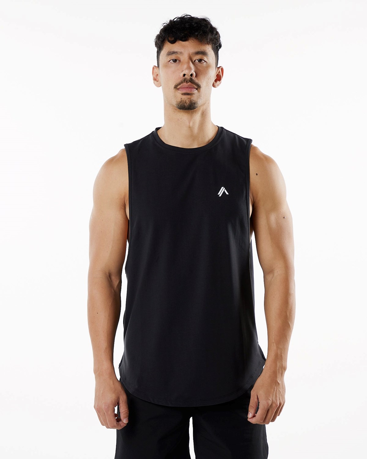 Alphalete Fitted Performance Tank Noir Homme | WBR-97506274