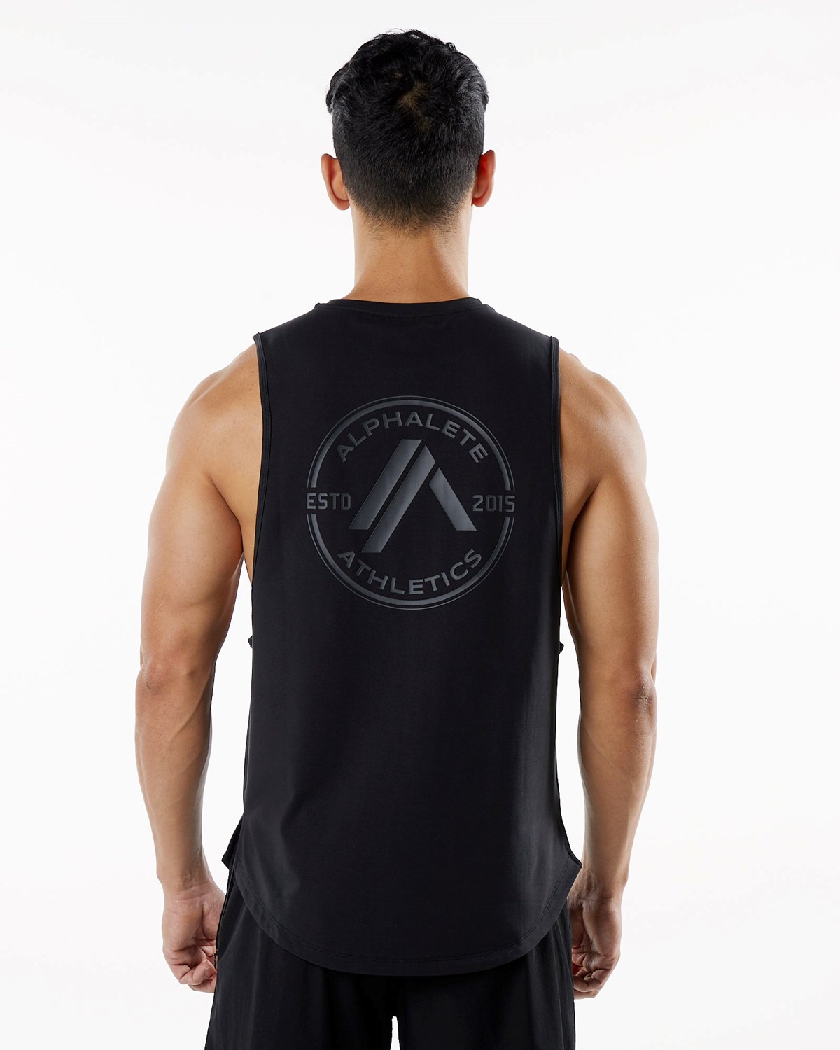 Alphalete Fitted Performance Tank Blackout Homme | CXV-81148650