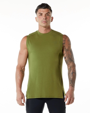 Alphalete High-Neck Premium Tank Vert Homme | LMA-50867221