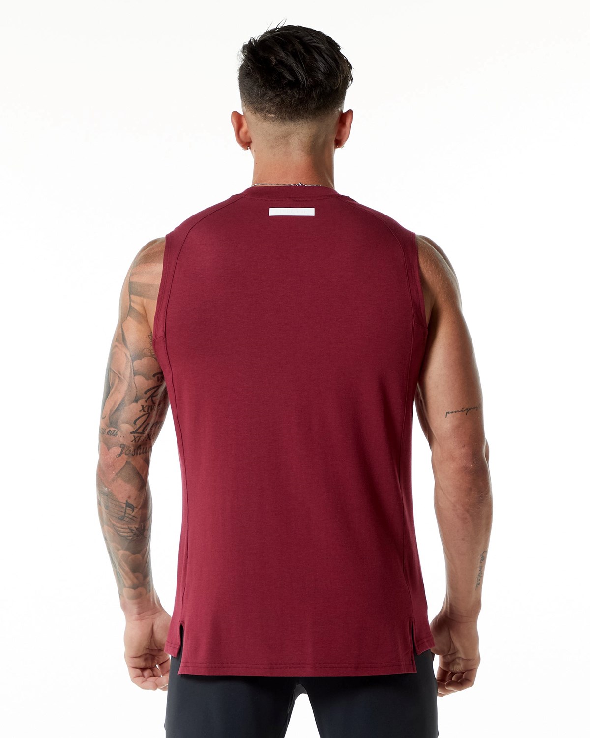 Alphalete High-Neck Premium Tank Rouge Homme | KYI-35064763