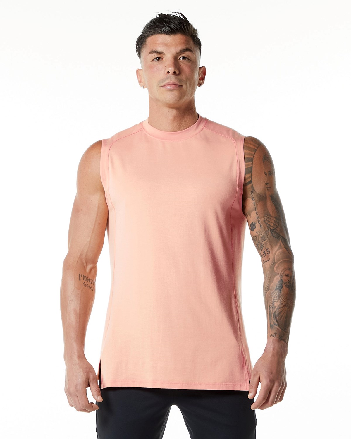 Alphalete High-Neck Premium Tank Corail Homme | GXI-89737770