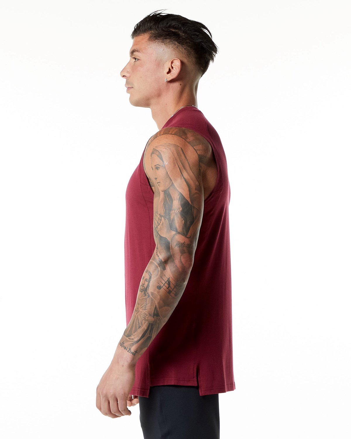 Alphalete High-Neck Premium Tank Rouge Homme | KYI-35064763