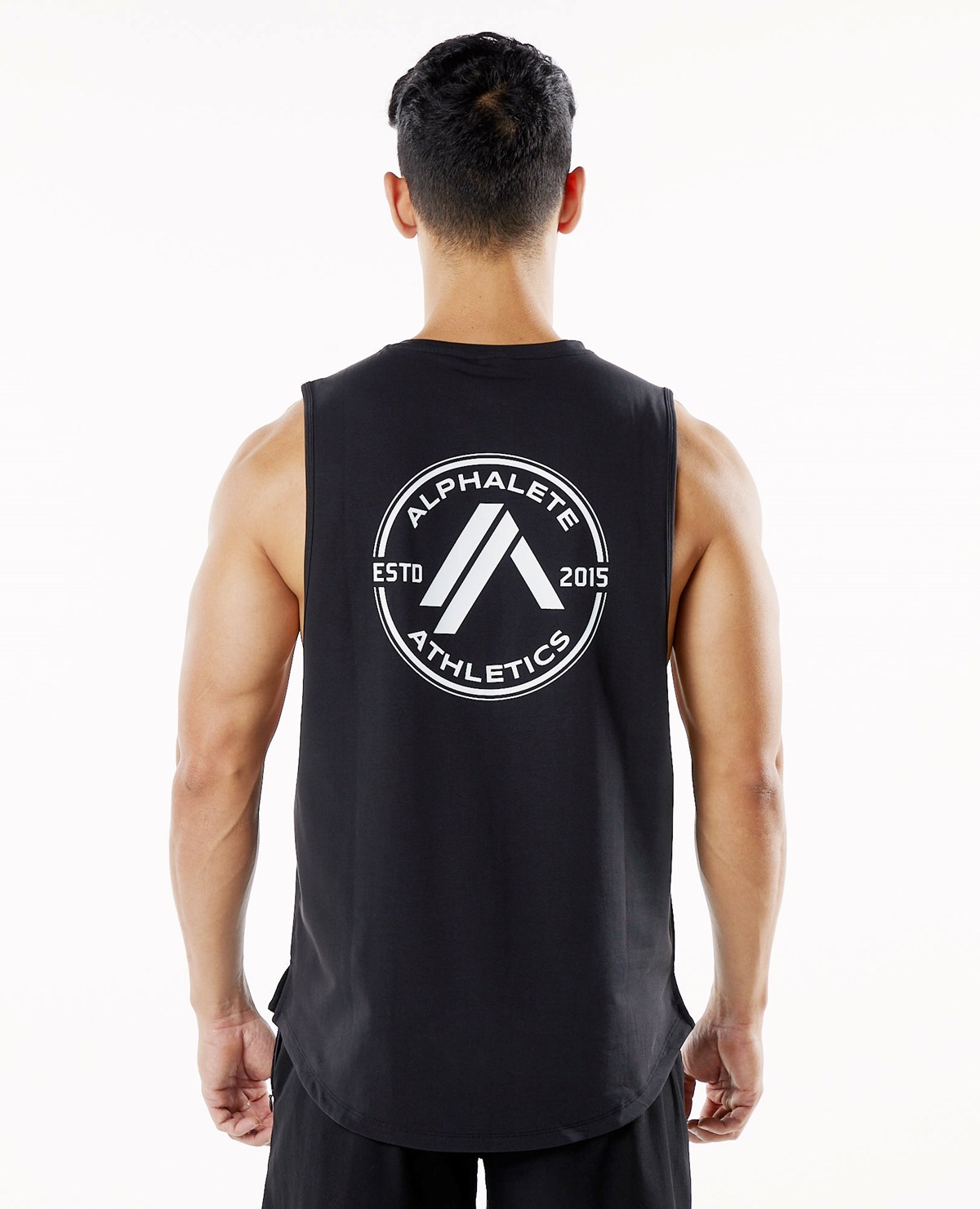 Alphalete Fitted Performance Tank Noir Homme | WBR-97506274