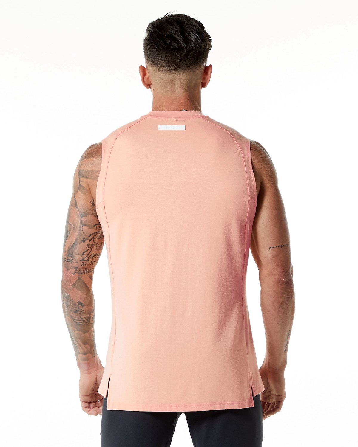 Alphalete High-Neck Premium Tank Corail Homme | GXI-89737770