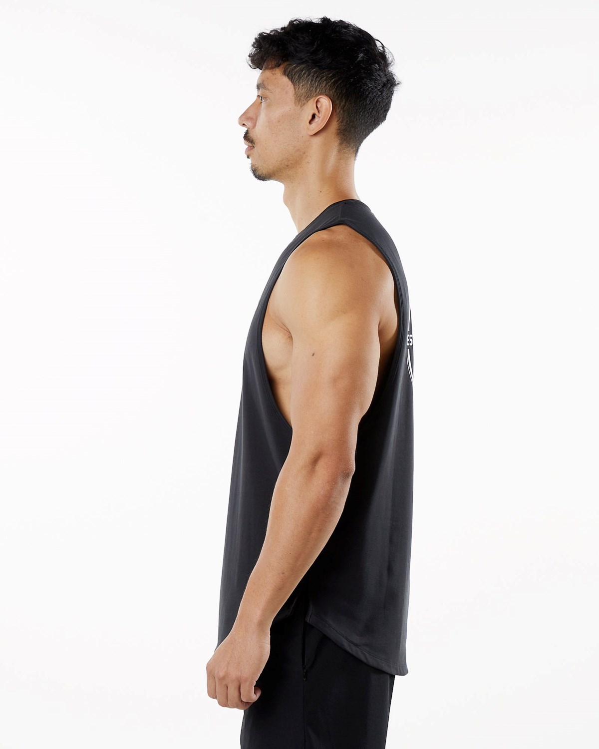 Alphalete Fitted Performance Tank Noir Homme | WBR-97506274