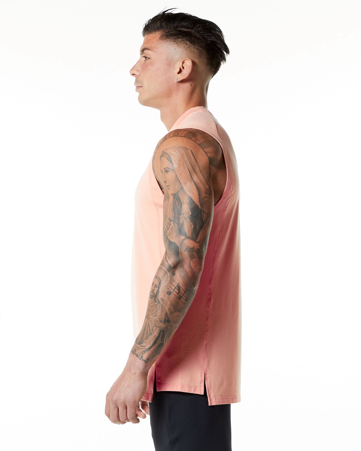 Alphalete High-Neck Premium Tank Corail Homme | GXI-89737770